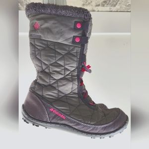 Columbia Women's Boots with 200g Insulation, Grey with Pink Accents, Size 6